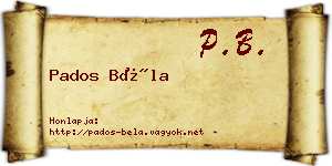 Pados Béla névjegykártya