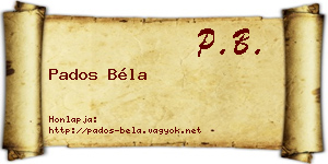 Pados Béla névjegykártya