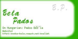 bela pados business card